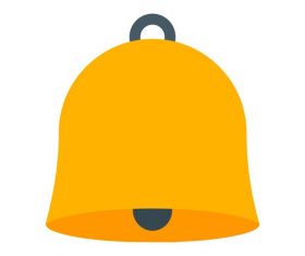 Yellow bell icon vector