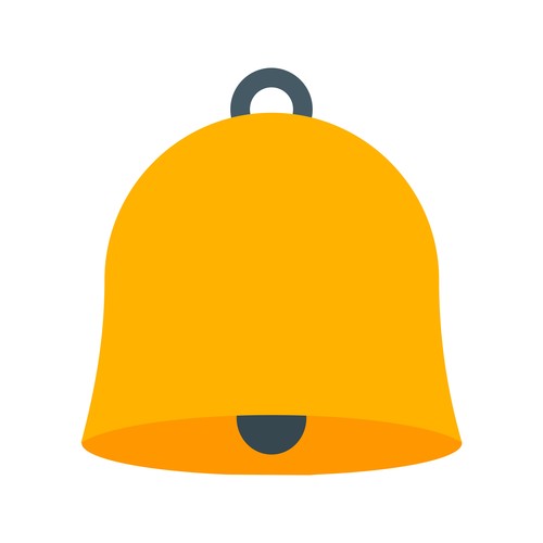 Yellow bell icon vector