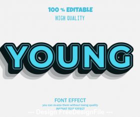 Young 3d font effect style illustration vector