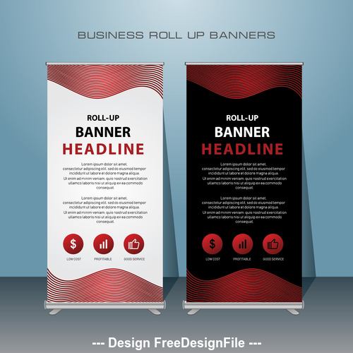 business profile roll up banners vector