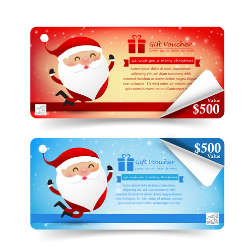 christmas gift voucher tag banner style vector