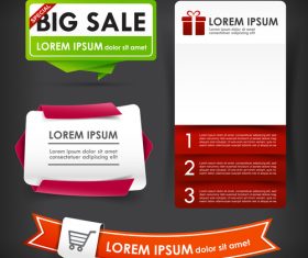 colorful web tag banner promotion sale discount style vector