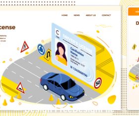 drivers license cartoon cover vector