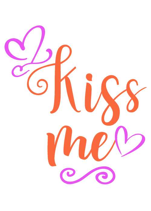 kiss me valentine day card vector