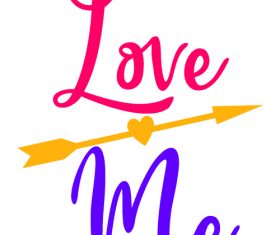 love me valentine day greeting card vector