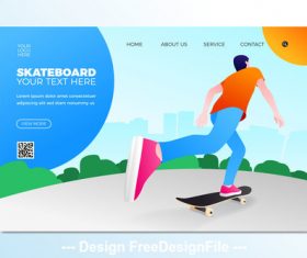 skateboard sport illustration template vector