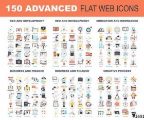 150 Colorful icons vector