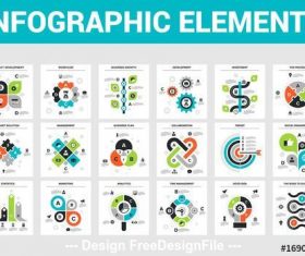 18 square infographic icons vector