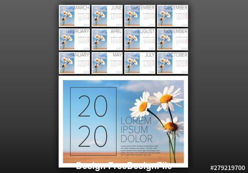 2020 Calendar photo placeholder vector