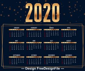 2020 premium calendar design template vector