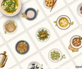 24 vegetarian food icons vector