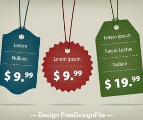 3 Hang tags vector