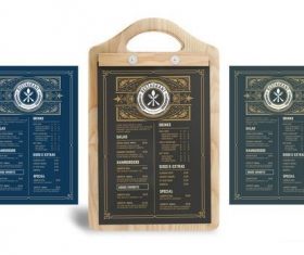 3 style restaurant menu template cards vector