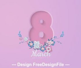 3.8 Womens day greeting card vector