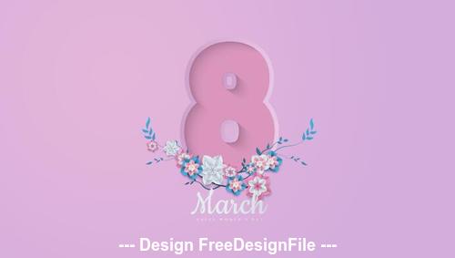 3.8 Womens day greeting card vector