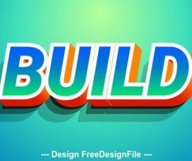 3D bold text effect vector