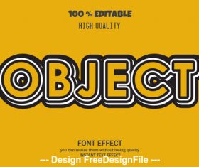 3d font effect style illustration vector