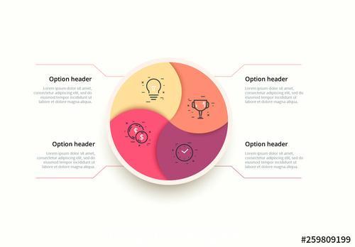 4 step infographic with colorful vector