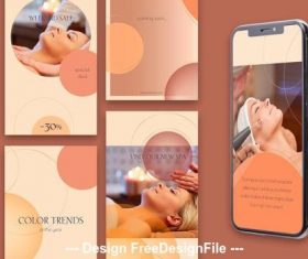 8 Social media stories circles and warm gradients vector