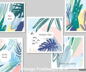Abstract Illustrative floral card vector
