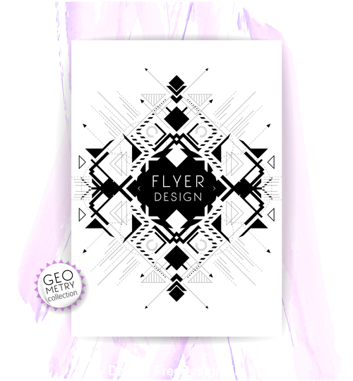 Abstract black and white lines flyer vector