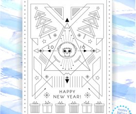 Abstract new year line pattern flyer vector