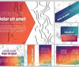 Abstract paper cutout presentation kit vector