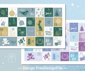 Advent calendar poster with holiday vector