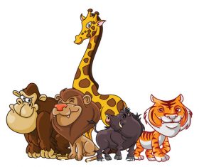 Africa Animal happysafarianimal cartoon illustration vector