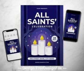 All saints day event flyer vector