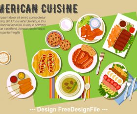 American cuisine vector