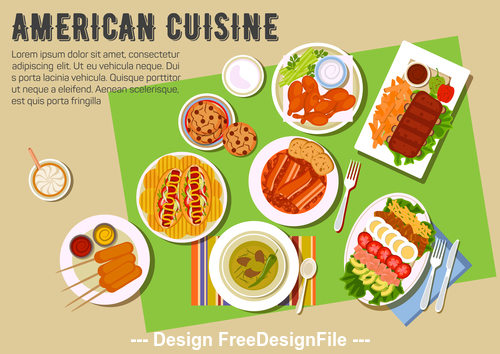 American cuisine vector