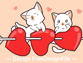 Arrow banner valentines day vector