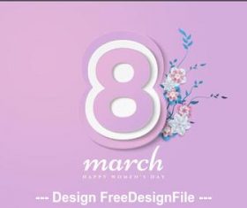 Art Womens day greeting card vector