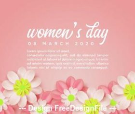 Art illustration womens day greeting card vector
