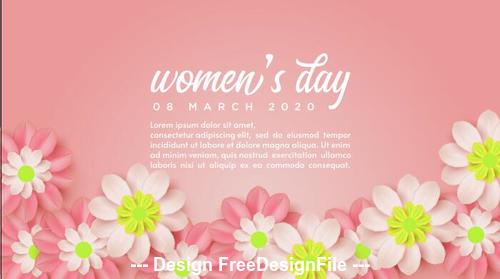 Art illustration womens day greeting card vector