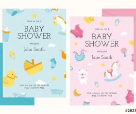 Baby shower invitation card design vector