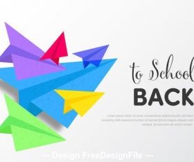 Back to school banner with colorful paper planes vector