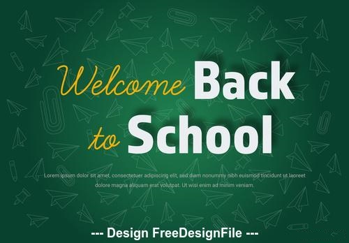 Back to school banner with green board background vector free download