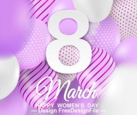 Balloons background womens day greeting card vector