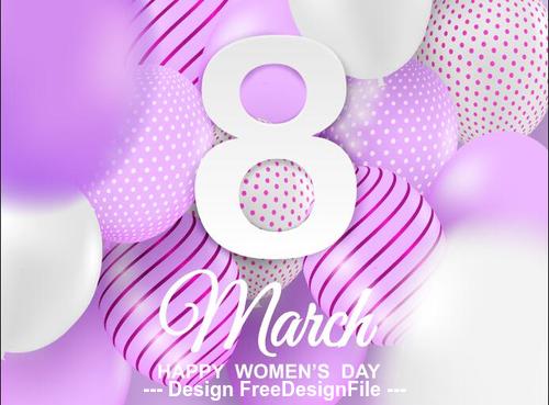 Balloons background womens day greeting card vector