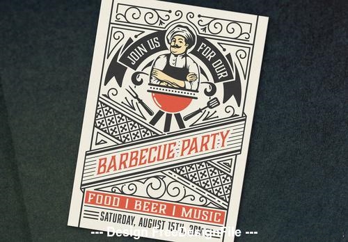Barbecue party invite vector