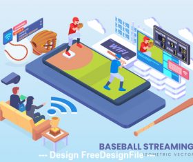 Baseball streaming vector concept