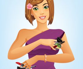 Beautiful girl cartoon vector