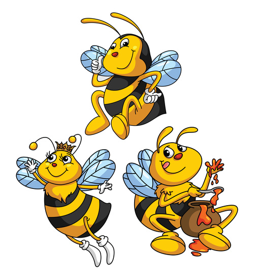 Bee cartoon illustration vector