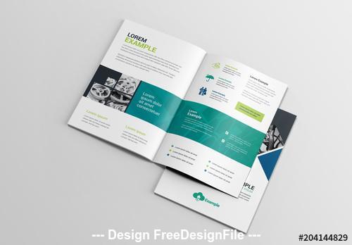 BiFold business brochure with diamond photo elements vector