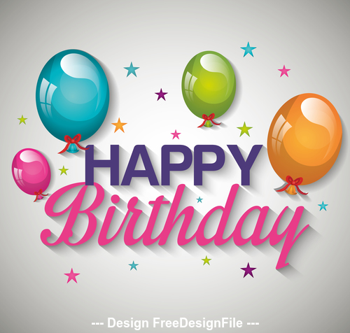 Birthday greeting card vector free download