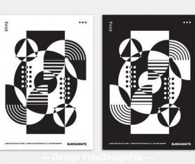 Black and white abstract poster vector