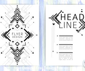 Black and white line flyer vector