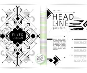 Black and white line pattern flyer vector